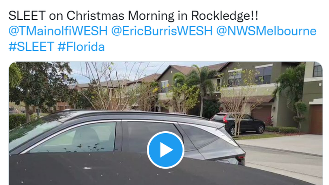 Florida came close to having a white Christmas. Watch  what fell from the sky