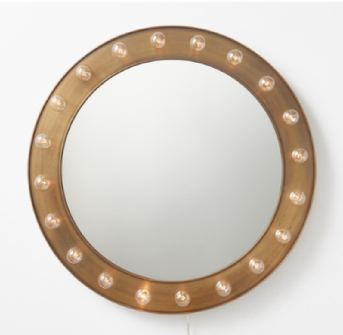 RN Illumited round mirror, Aged Brass style.