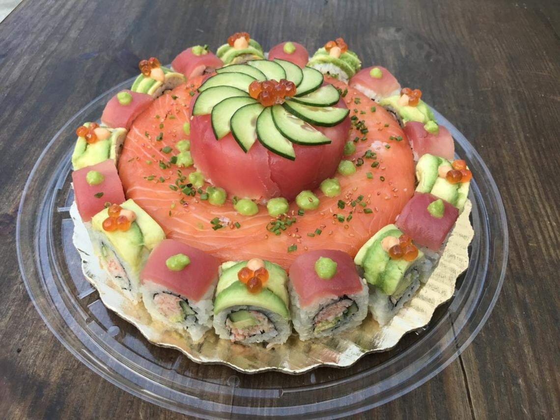 Sushi cake from pubbelly sushi