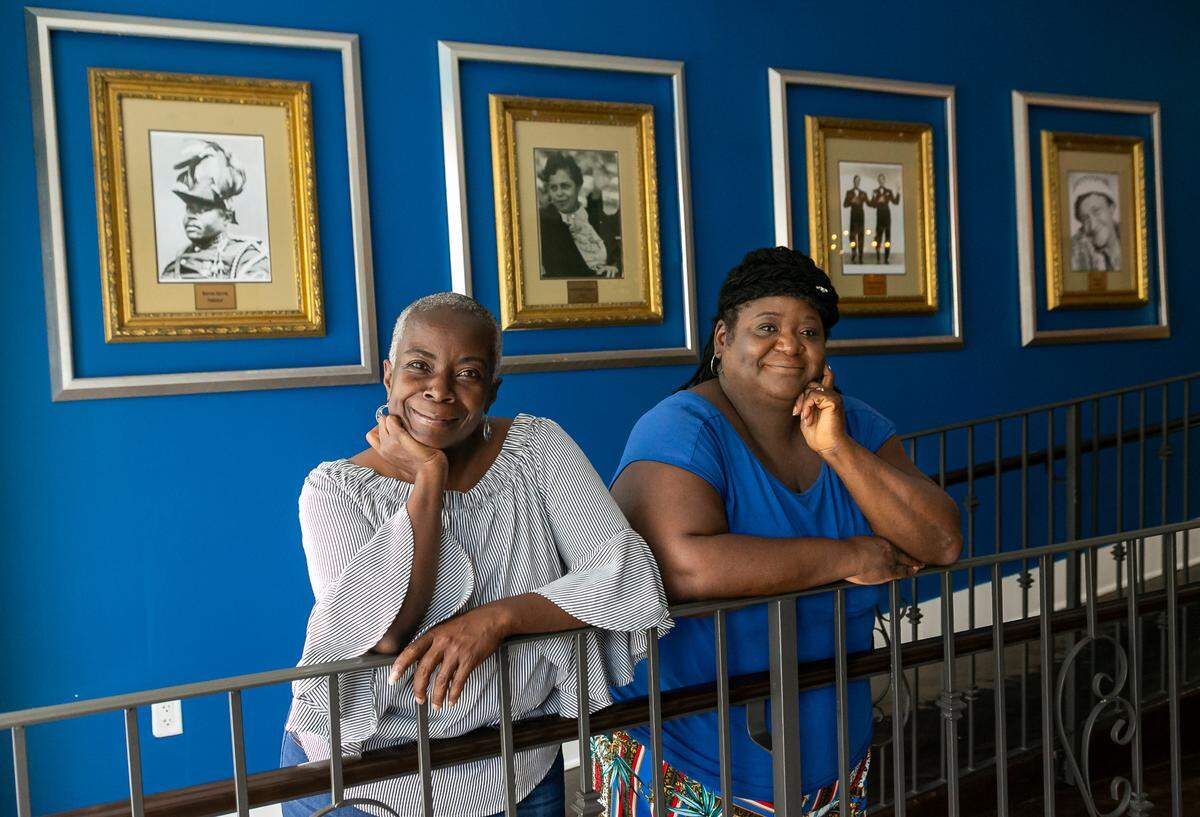 Kristin Kitchen, 50, left, and Metris Batts-Coley, 50, work at the Dunns Josephine Hotel in MiamiÕs Overtown neighborhood on Saturday, August 22, 2020. Kitchen, who restored the historically Black-owned hotel, partnered with the Homeless Trust to house folks without a home who are at risk of contracting COVID-19 or became infected.