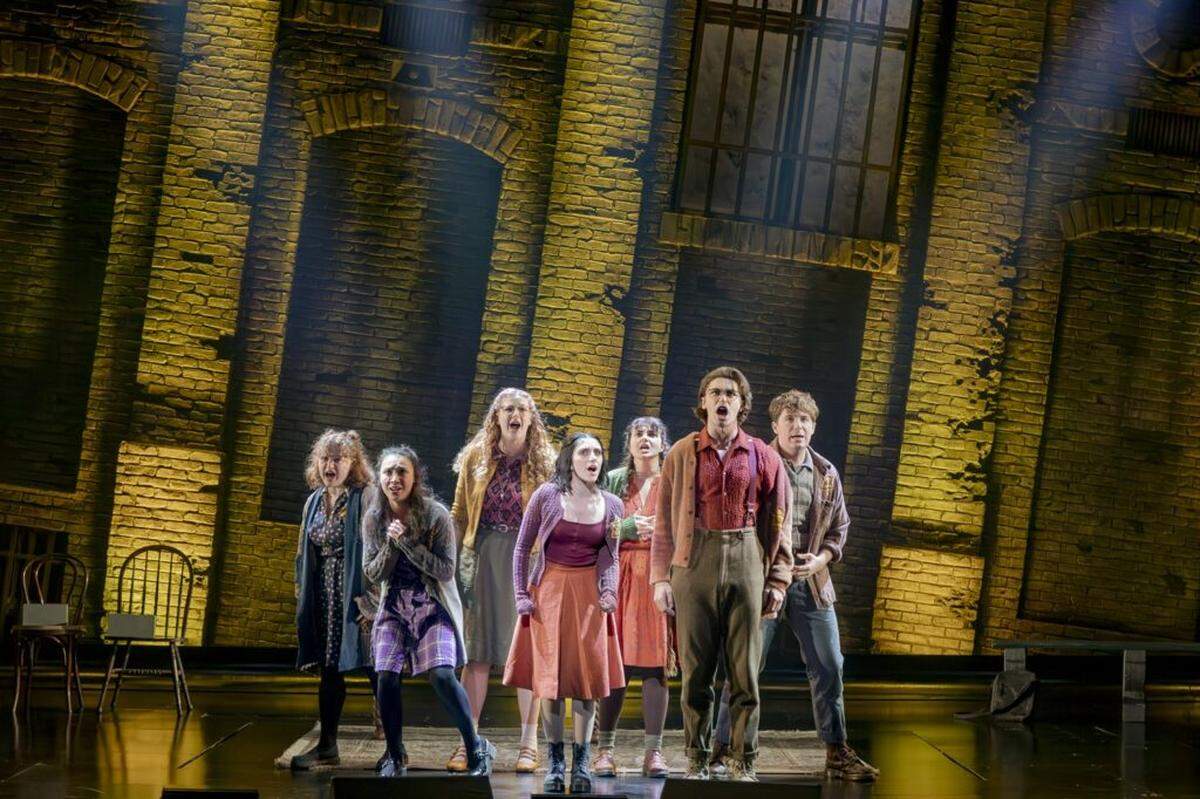 Hannah Skokan, Zoe Siegel, Sabrina Koss, Lana Schwartz, Julia Ty Goldberg, Dillon Klena, and Ayden Weinstein. in a scene from “Rutka.”