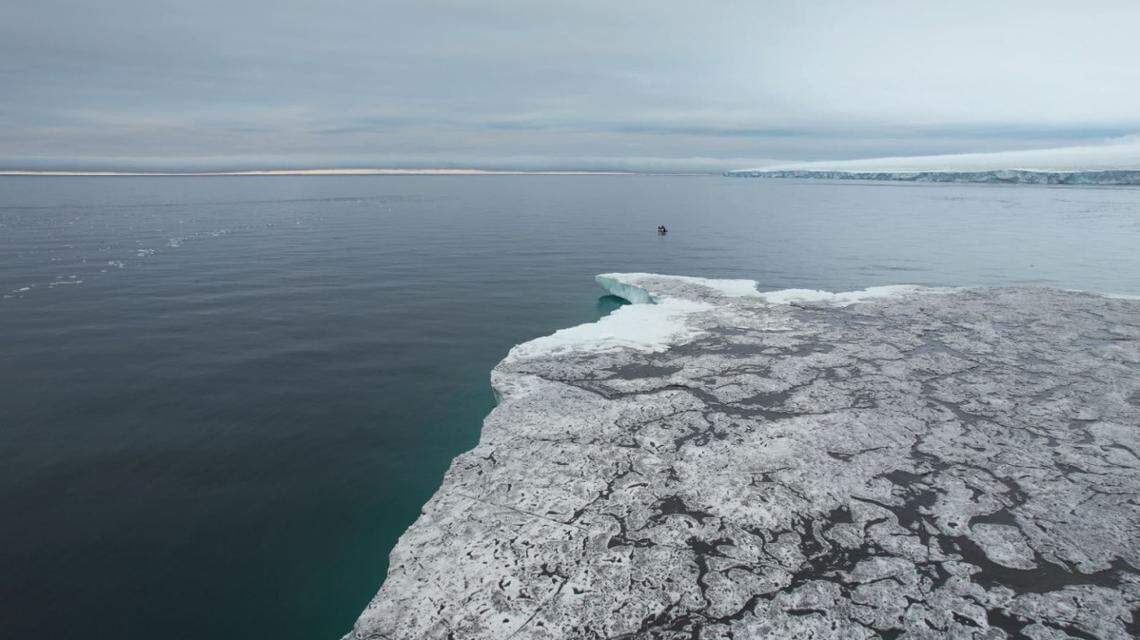 One island of an archipelago far north of Russia has disappeared, satellite images show.