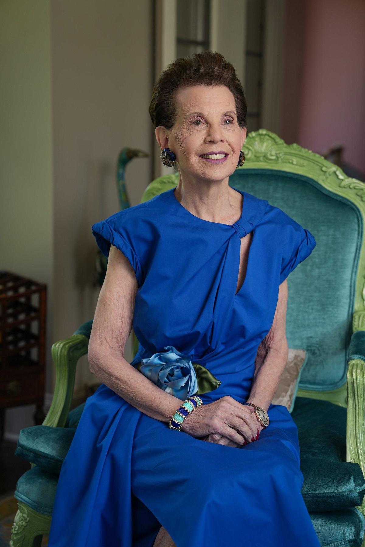 Business leader and philanthropist Adrienne Arsht poses for a photo at her home in Maryland on Monday, April 8, 2024.