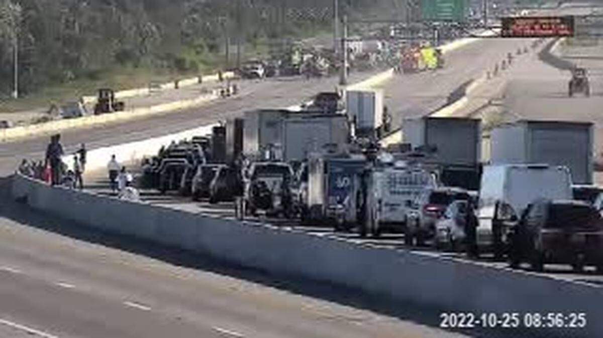 Traffic backs up 10 minutes after a crash on the southbound side of Florida’s Turnpike.