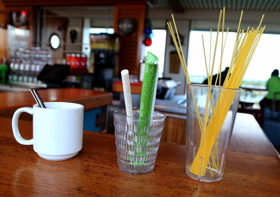 Carnival Corporation is using stirrers made from noodles and edible straws made from sugar, aboard its Carnival Victory ship, to reduce the amount of single-use plastic used on board.