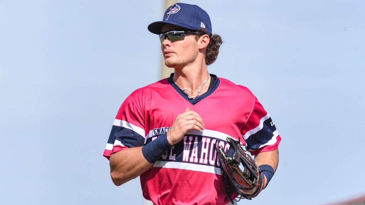 Outfielder Griffin Conine during a Pensacola Blue Wahoos game on Sunday, Aug. 22, 2021.