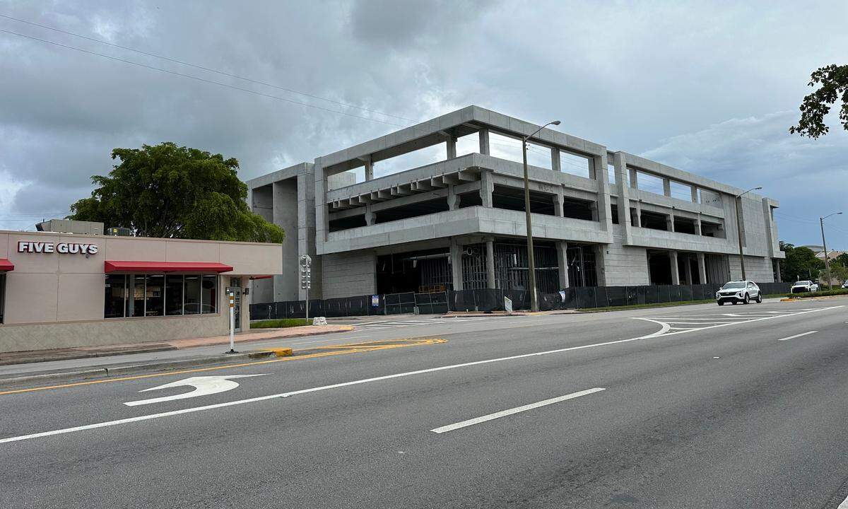 A long-planned 47,000-square-foot Coral Gables location at 1542 S. Dixie Hwy. in Coral Gables is seen under construction on Aug. 25, 2024, on the site of the former Riviera Plaza strip shopping center that was demolished in 2021.