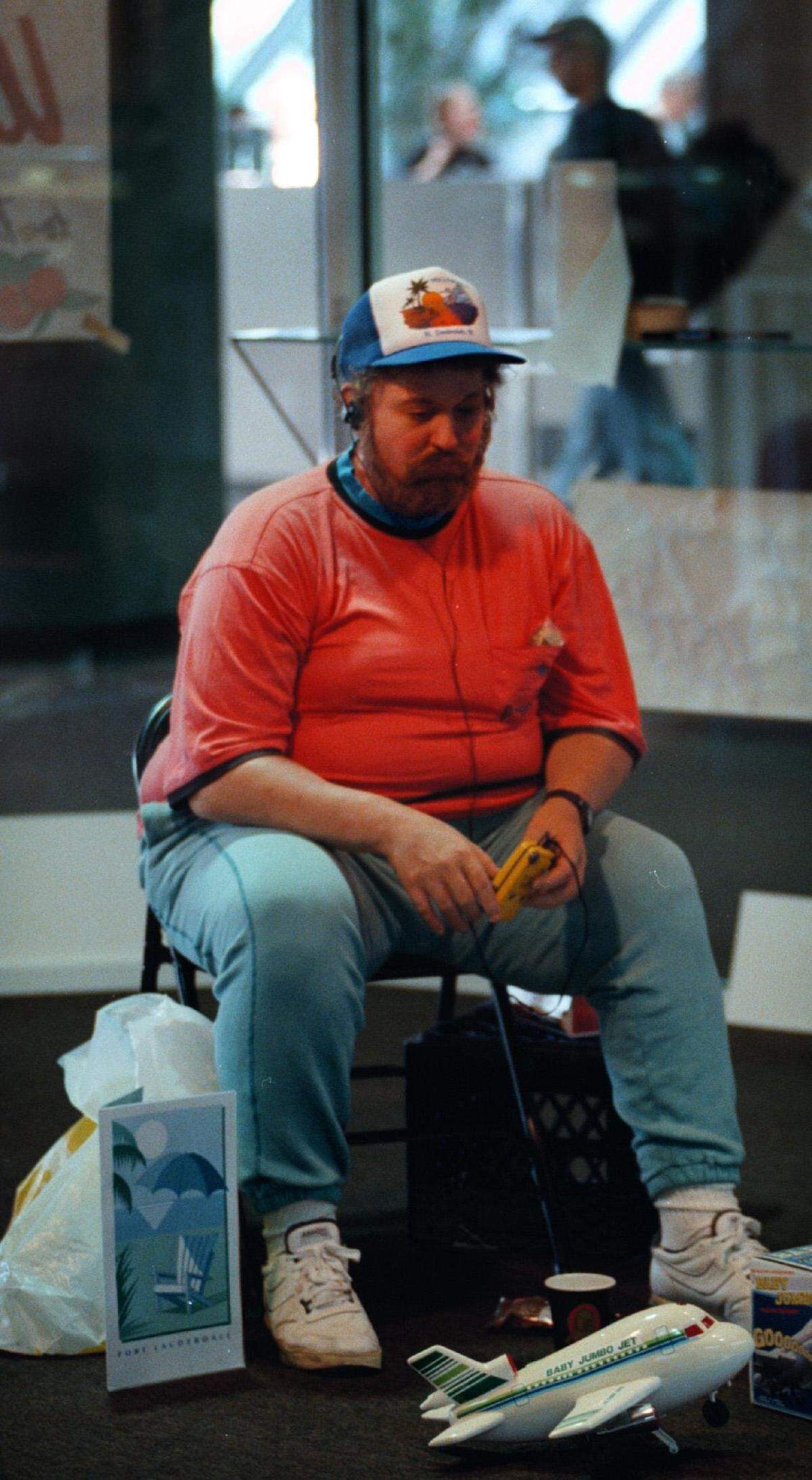 A sculpture depicts waiting at the Fort Lauderdale airport.