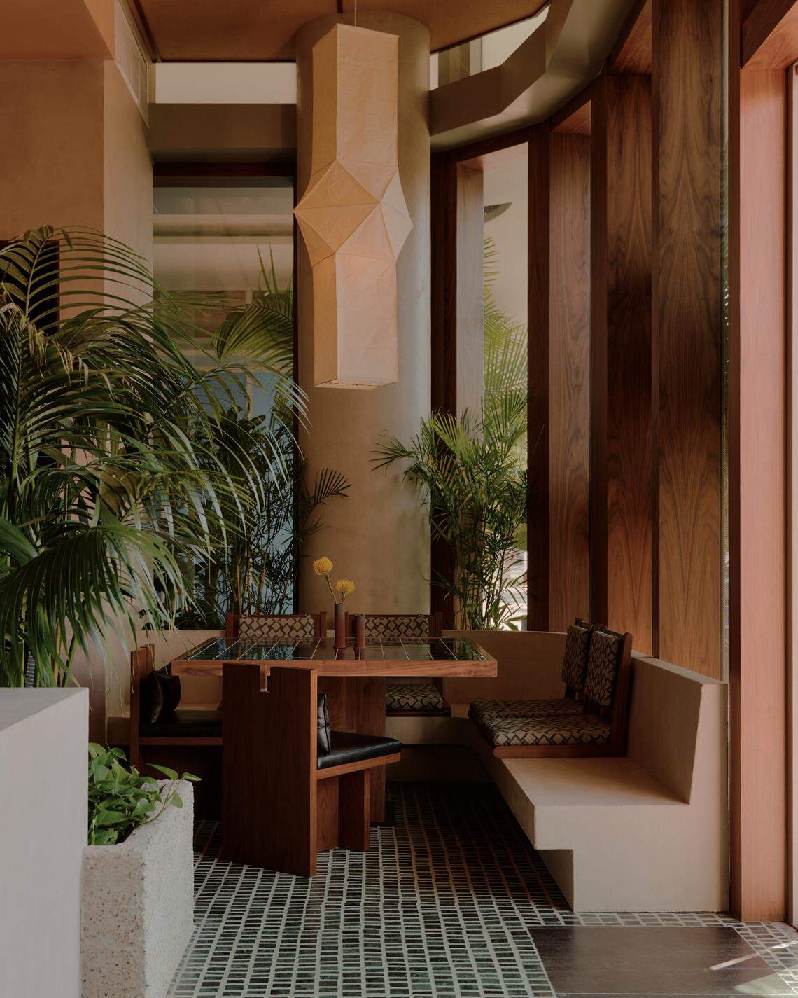 One of the dining nooks at Uchiko in Miami Beach.