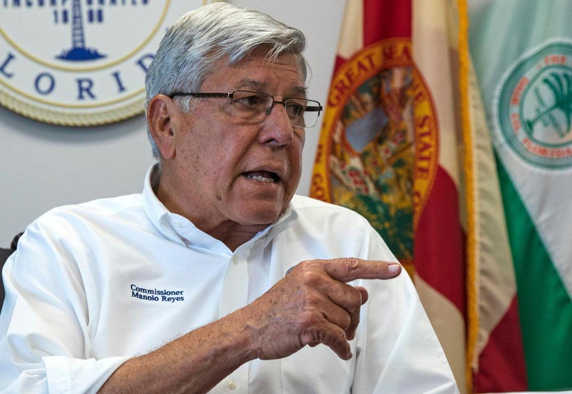 City of Miami District 4 Commissioner Manolo Reyes speaks during interview with the Miami Herald at Miami City Hall on April 29, 2021, in Miami.