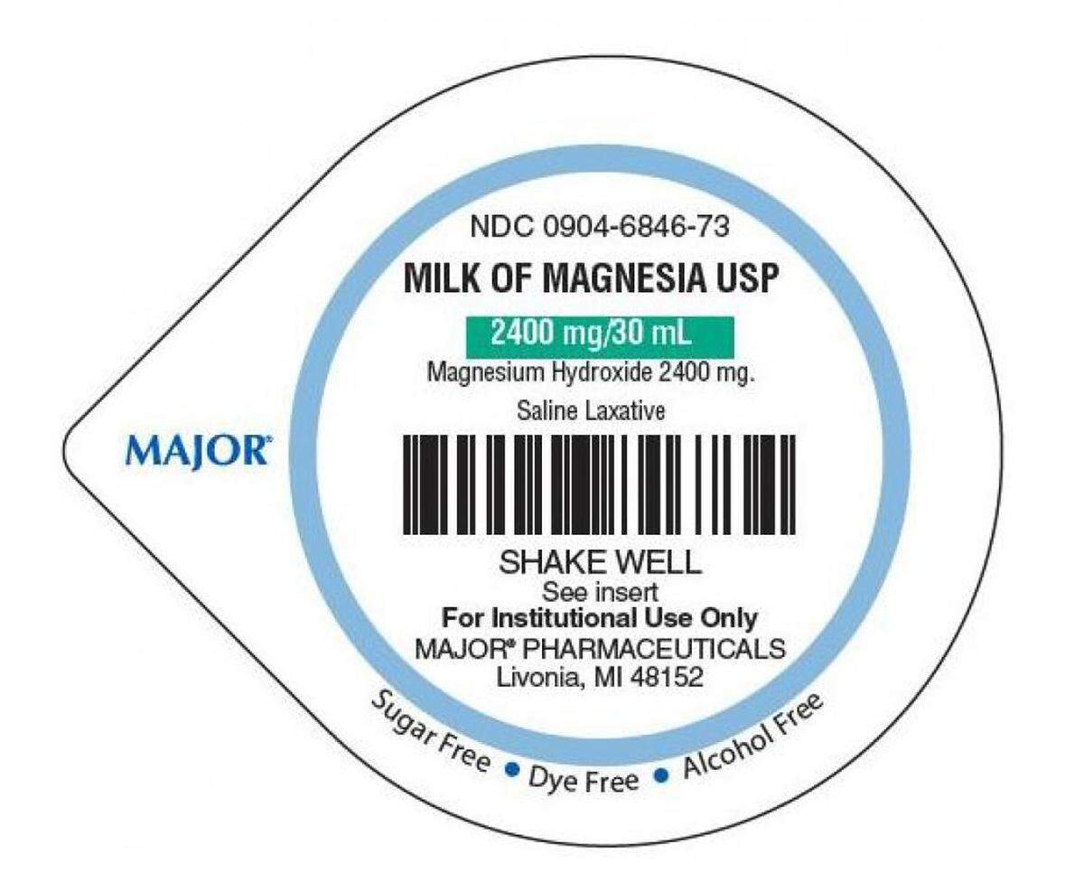 Top of the single dose cups of Milk of Magnesia 2400 mg/30 mL Oral Suspension