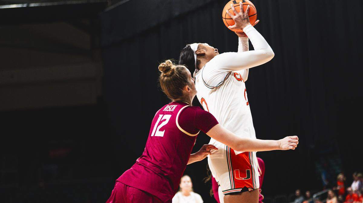 Despite feeling under the weather, University of Miami center Ra Shaya Kyle scored a career-high 30 points and had 10 rebounds in an 89-73 win over FSU on Jan. 11, 2026 at the Watsco Center.