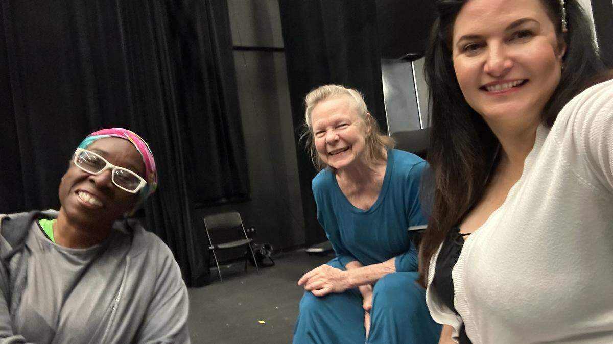 ‘Sitting Pretty’ actors from left, Laquantis Morton, Shawn Buller, and Justine Chichester bring memoir author’s mission of representation to life on the stage.