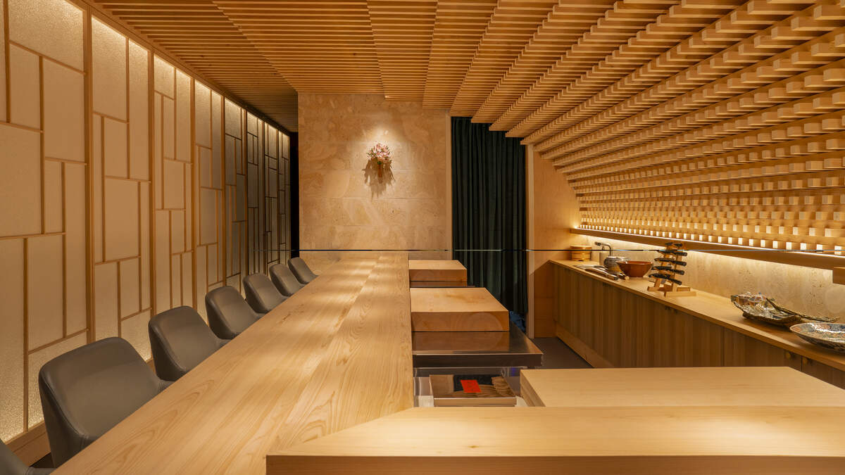 The interior of Takay, a new omakase counter on Coral Way in Miami.