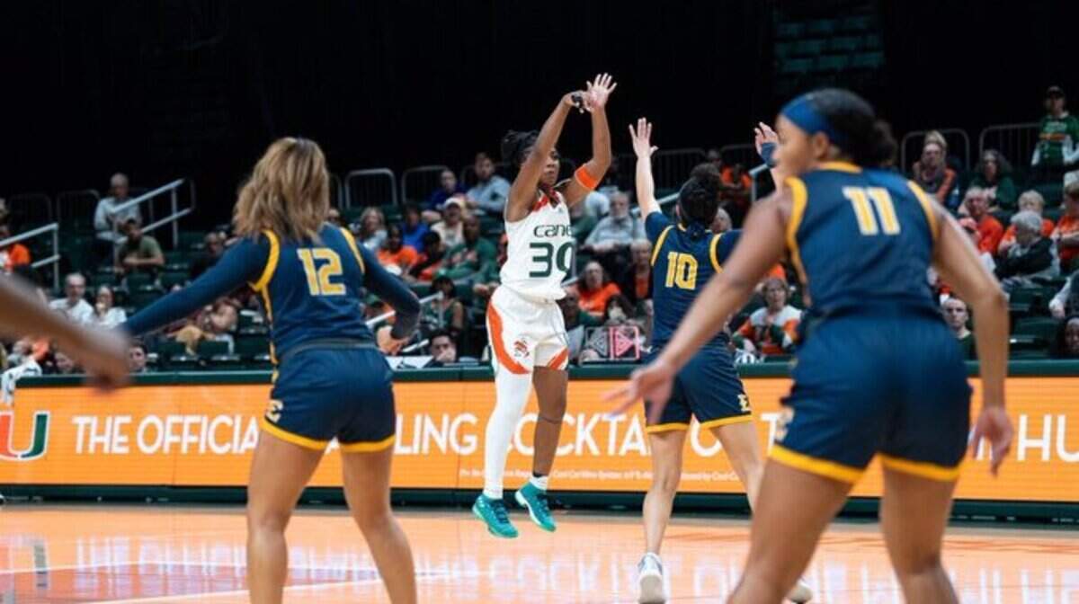 Shayeann Day-Wilson went 7-for-7 for 19 points to lead the University of Miami to a 68-44 rout of ETSU in the final of the Miami Thanksgiving Tournament.