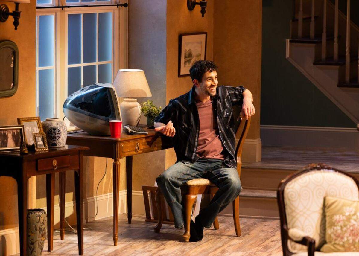 Stephen Stocking as Noah with the 2001 working iMAC in the first act of “Birthright” set in 2006.