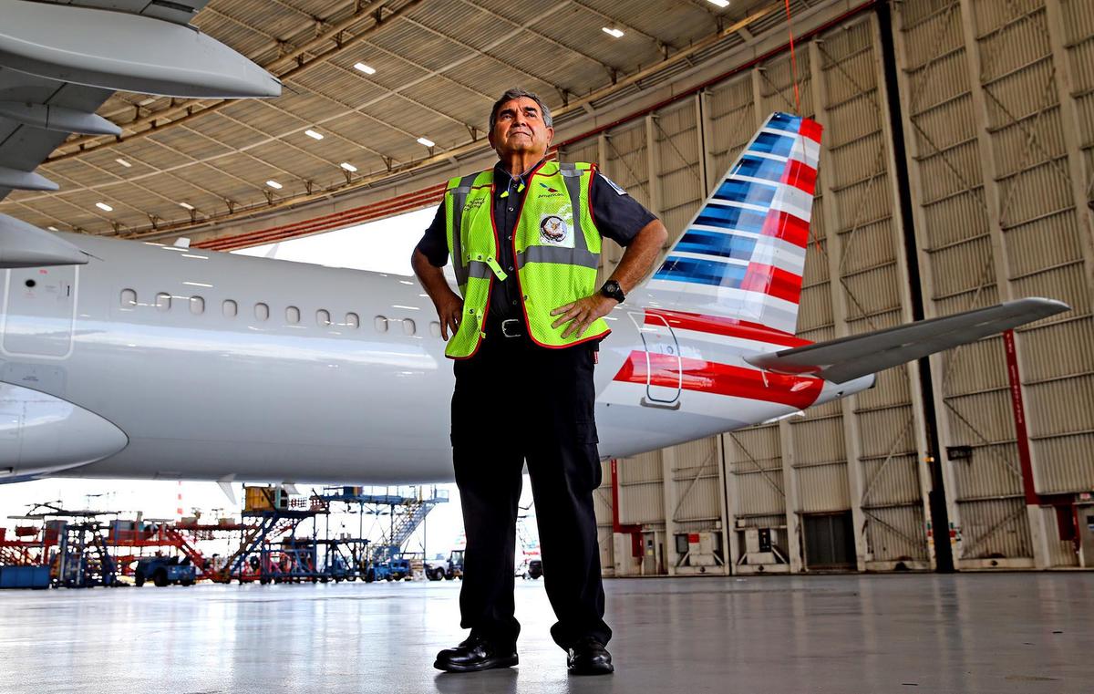 Eddy Jimenez, aviation maintenance technician for American Airlines, Miami International Airport.