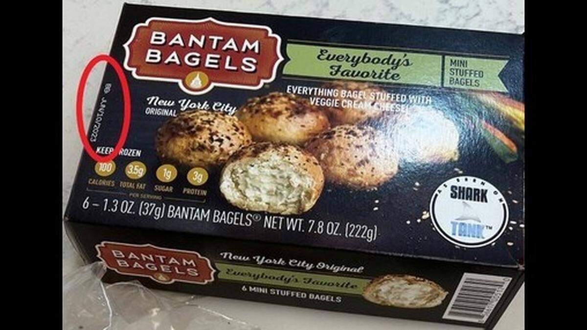 A box of Bantam Bagels’ Everybody’s Favorite mini stuffed bagels