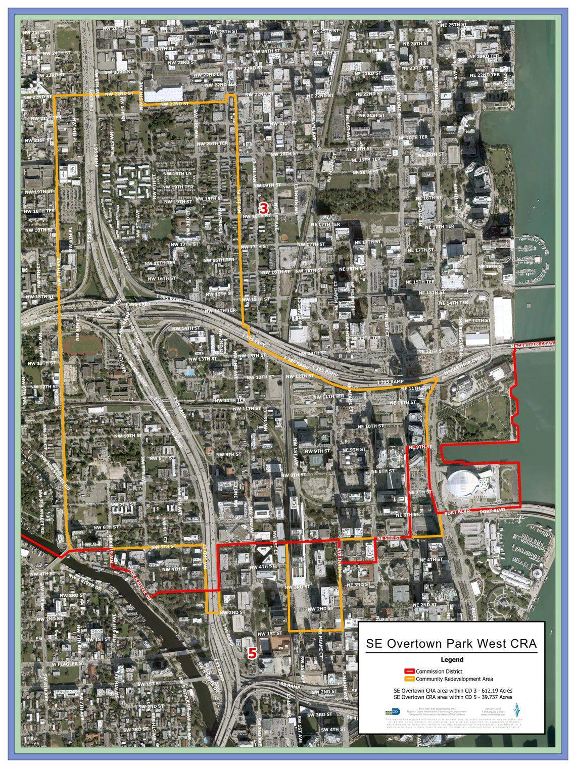 Businesses within the boundaries of this Overtown map are eligible for Southeast Overtown / Park West Community Redevelopment Agency grants.