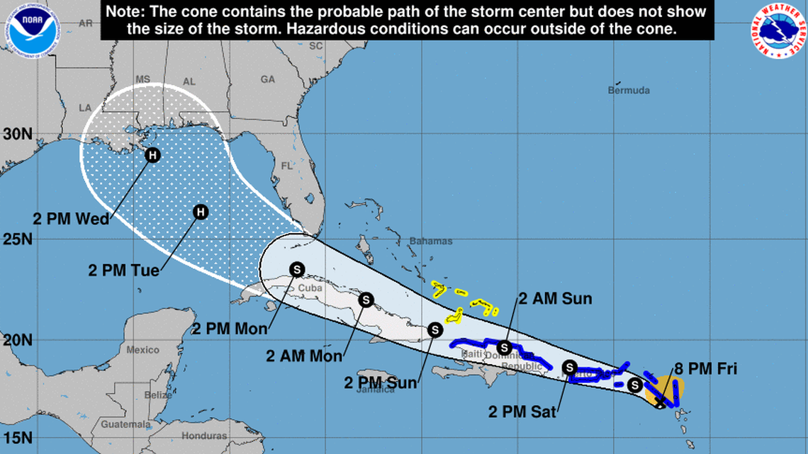 Tropical Storm Laura shifts south, leaving most of Florida outside the projected path