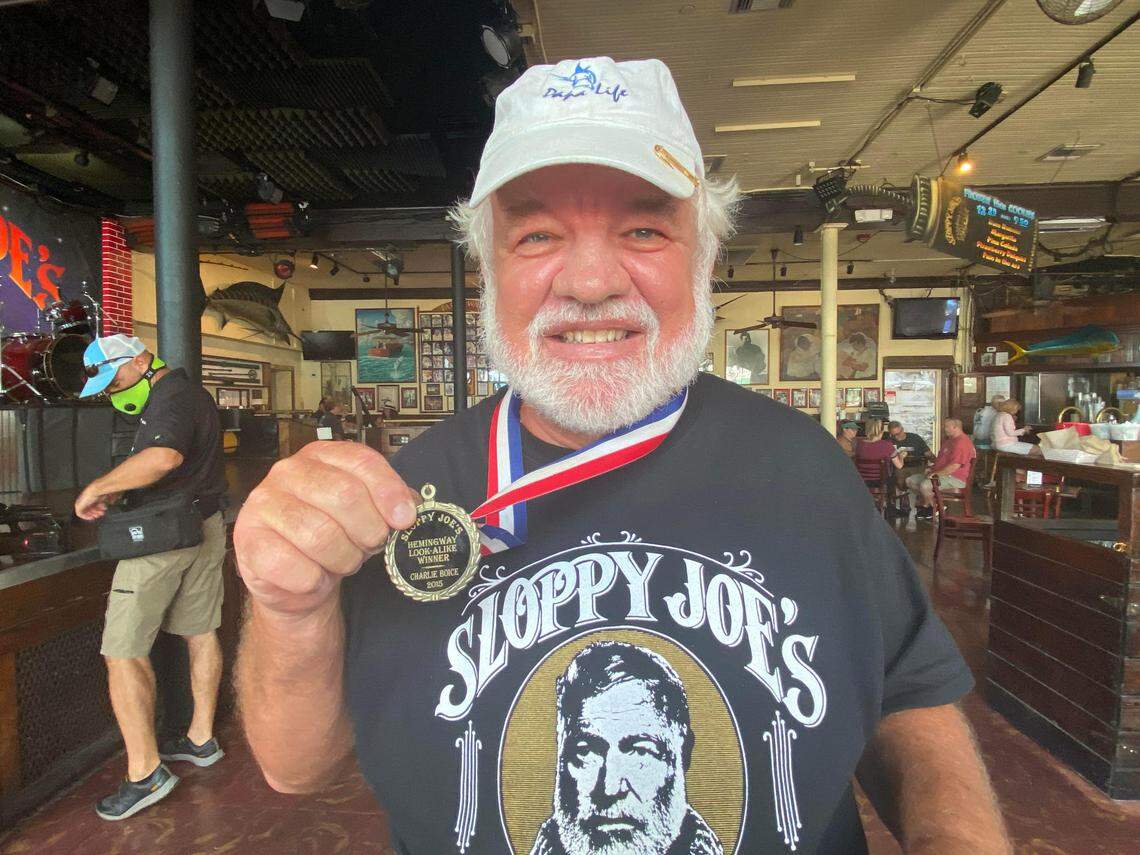 Charlie Boice, of Jupiter, Fla., was in attendance Sept. 17, 2020, at Sloppy Joe’s for its reopening. Boice, who won the Ernest Hemingway Lookalike Contest in 2015, said he drove down just for the reopening.
