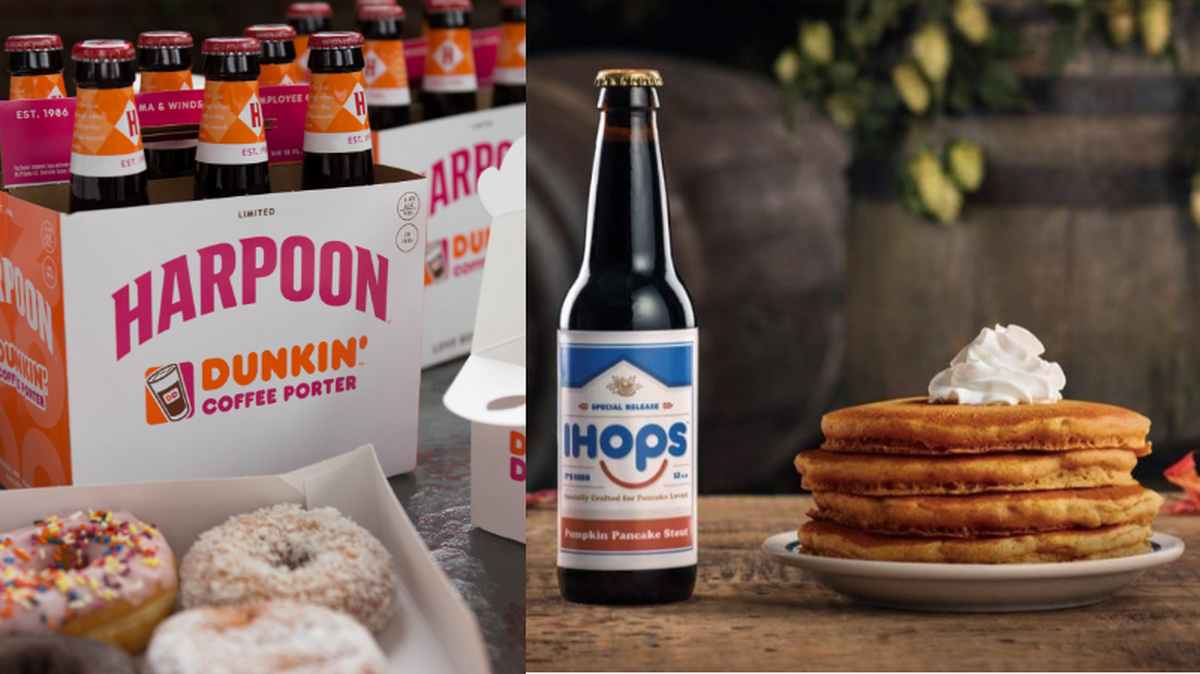 Dunkin’ and IHOP announced a new coffee porter and pancake flavored beer, available in limited locations. The IHOP beer was made with Keegan Ales and the porter from Harpoon. The news got a mixed online reaction.