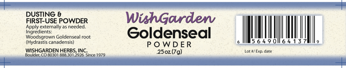 WishGarden Herbs Goldenseal Powder label