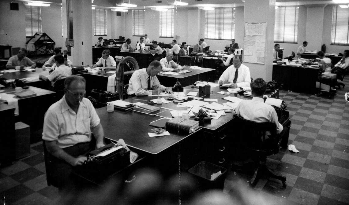 Miami Herald newsroom in the 1940s.