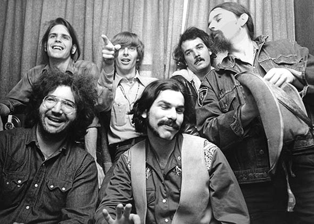 The Grateful Dead (clockwise): Bob Weir, Phil Lesh, Bill Kreutzmann, Ron “Pigpen” McKernan, Mickey Hart and Jerry Garcia, circa 1970, United Kingdom.