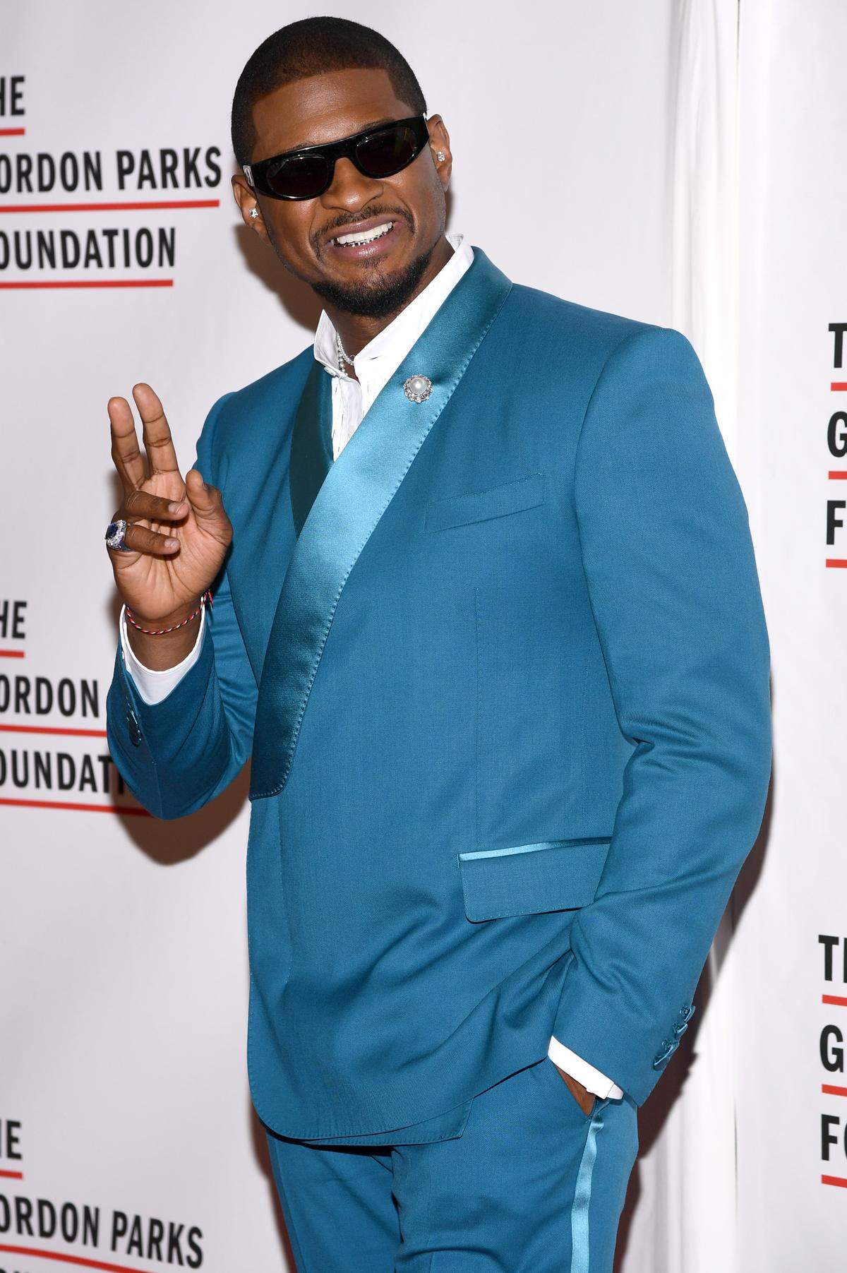 Usher Raymond attends the Gordon Parks Foundation Gala at Cipriani 42nd Street, New York, NY, May 21, 2024. (Photo by Anthony Behar/Sipa USA)