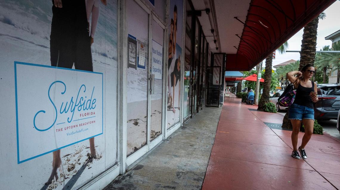 Not much activity in the Surfside business district as owners find their businesses struggling since the pandemic followed by the condo collapse.