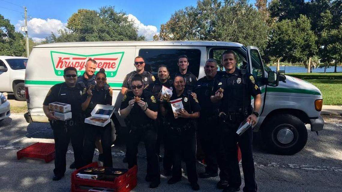 Clearwater police recovered a stolen Krispy Kreme delivery van reported taken from a Lake City store. It had dozens of doughnuts inside. The manager gave them to the police, who said they kept just a few and gave the rest to feed the homeless