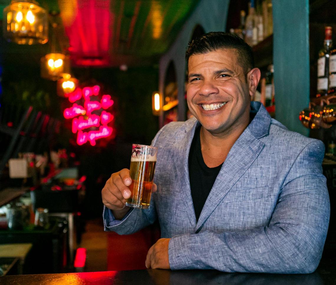 Tony Haber, the founder of Mi Cristal beer, is photographed at Calle23 Miami in Coral Gables, Florida, on Friday, August 27, 2021.
