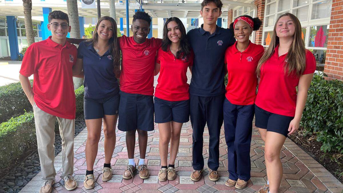 Students at Chaminade-Madonna College Preparatory School in Hollywood.