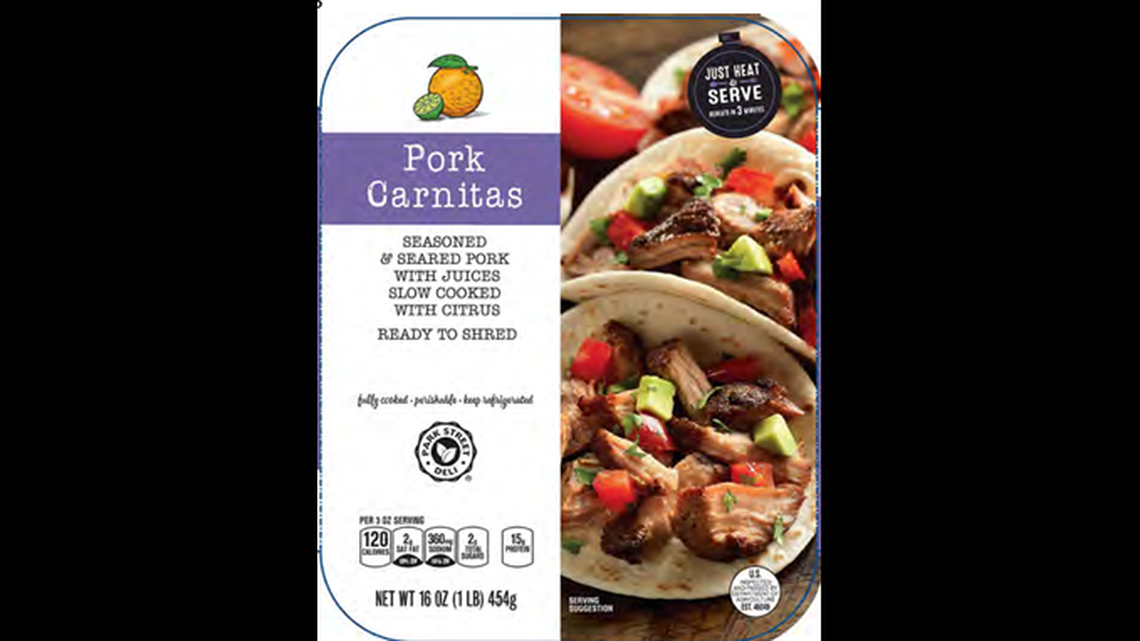 Pork carnitas sold at Aldi might have metal pieces, USDA alert says
