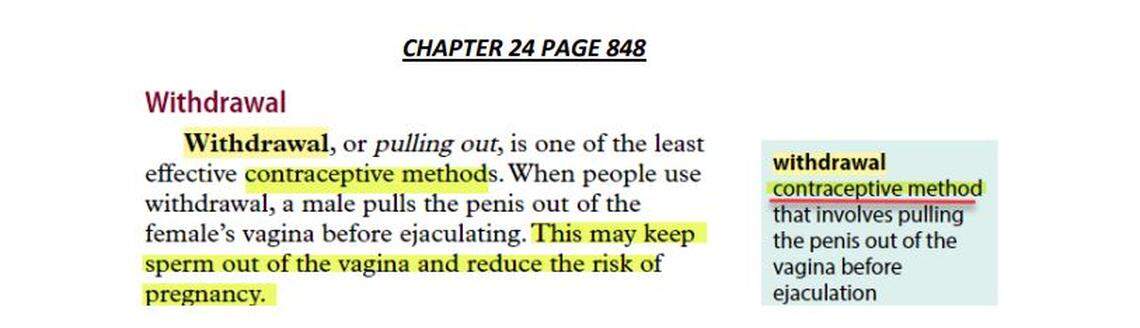 Here’s what the group objected to in lesson about using withdrawal as a birth-control measure.