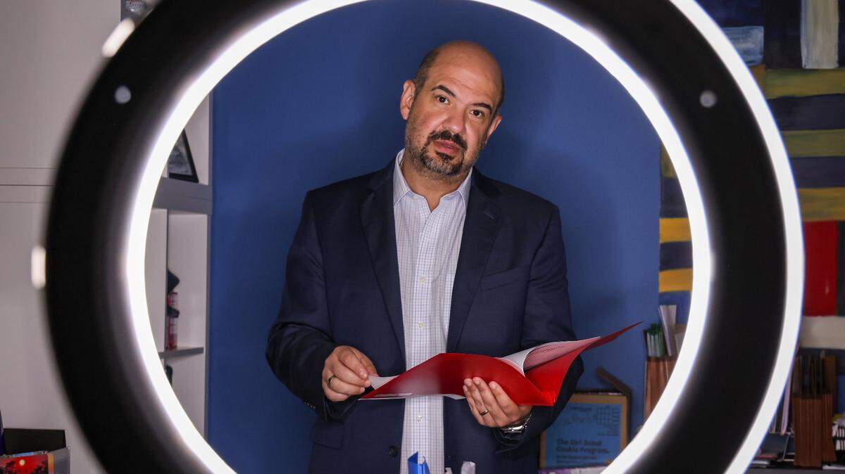 Christian Ulvert, a political consultant who oversaw the successful reelection campaign of Miami-Dade County Mayor Daniella Levine Cava, is photographed inside his office at Edge Communications on Monday, May 6, 2024, in Miami.