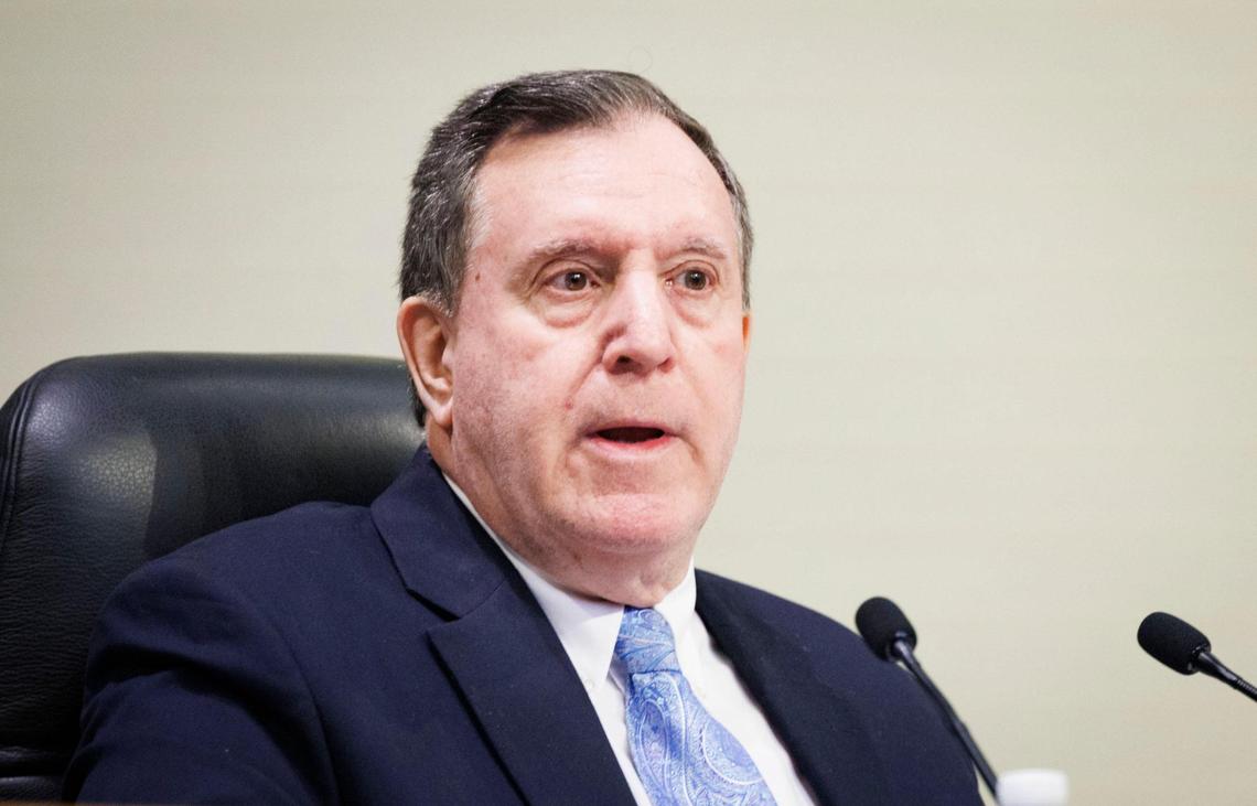 Miami Commissioner Joe Carollo speaks at a commission meeting on Thursday, June 26, 2025.