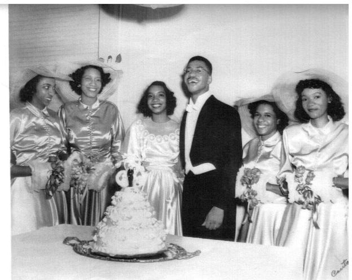 George and Dazelle Simpson’s wedding photo at Christ Episcopal Church in Coconut Grove on Dec. 26, 1949.