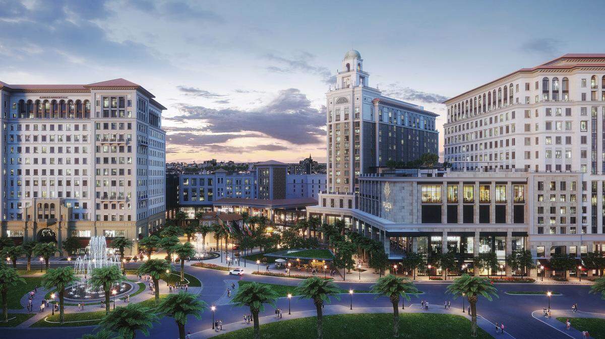 An architectural rendering of the completed Plaza Coral Gables mixed-use project. Existing and new-to-market tenants are looking for Class A spaces in these types of buildings.