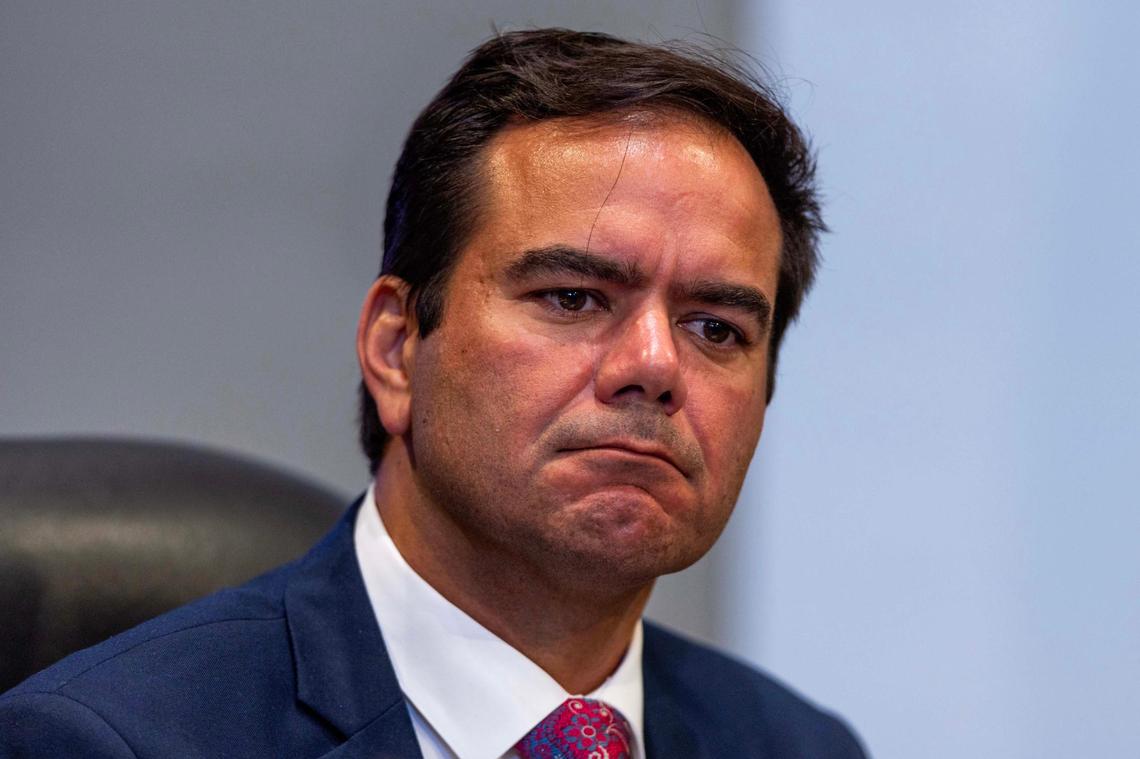 Commissioner Ralph “Rafael” Rosado listens to public comment during a City Commission meeting on Tuesday, June 17, 2025, in Miami.