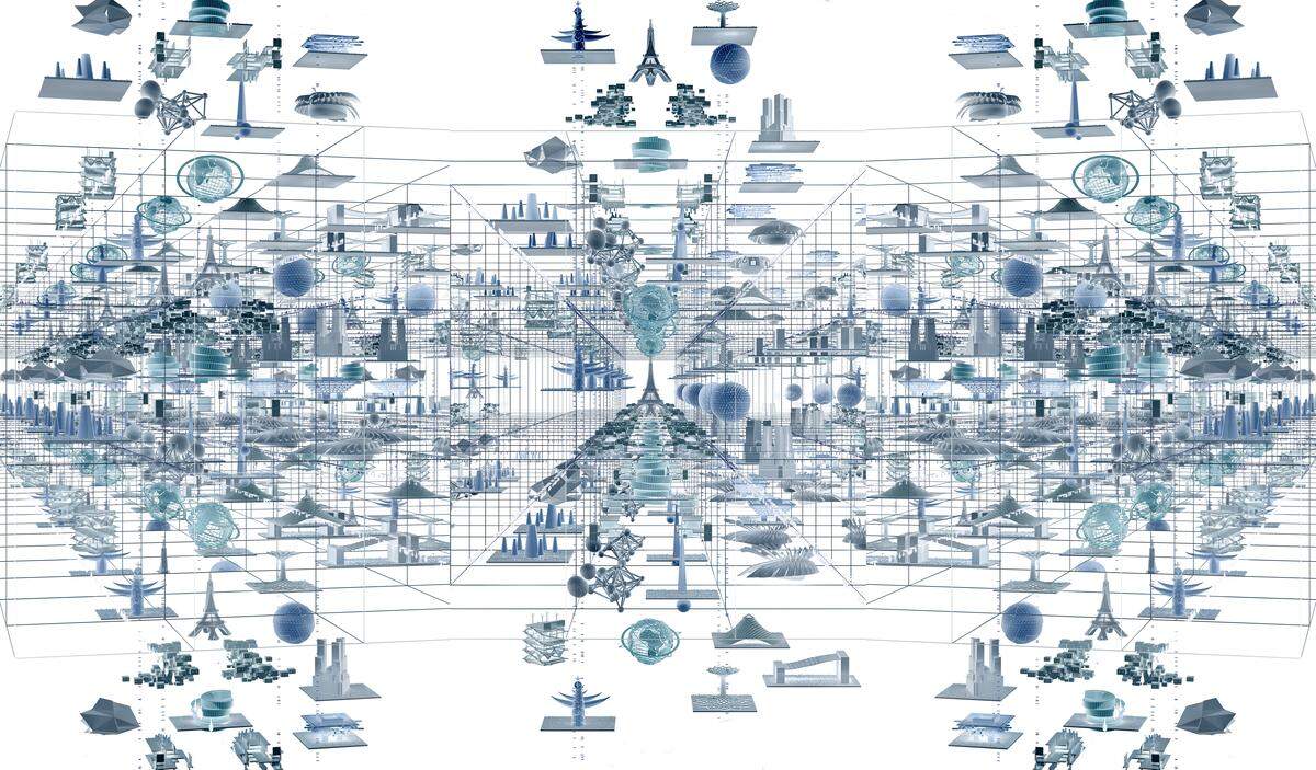 Video artist Marco Brambilla’s ‘After Utopia’ installation uses AI and incorporates objects from the Wolfsonian’s current show on World’s Fairs.