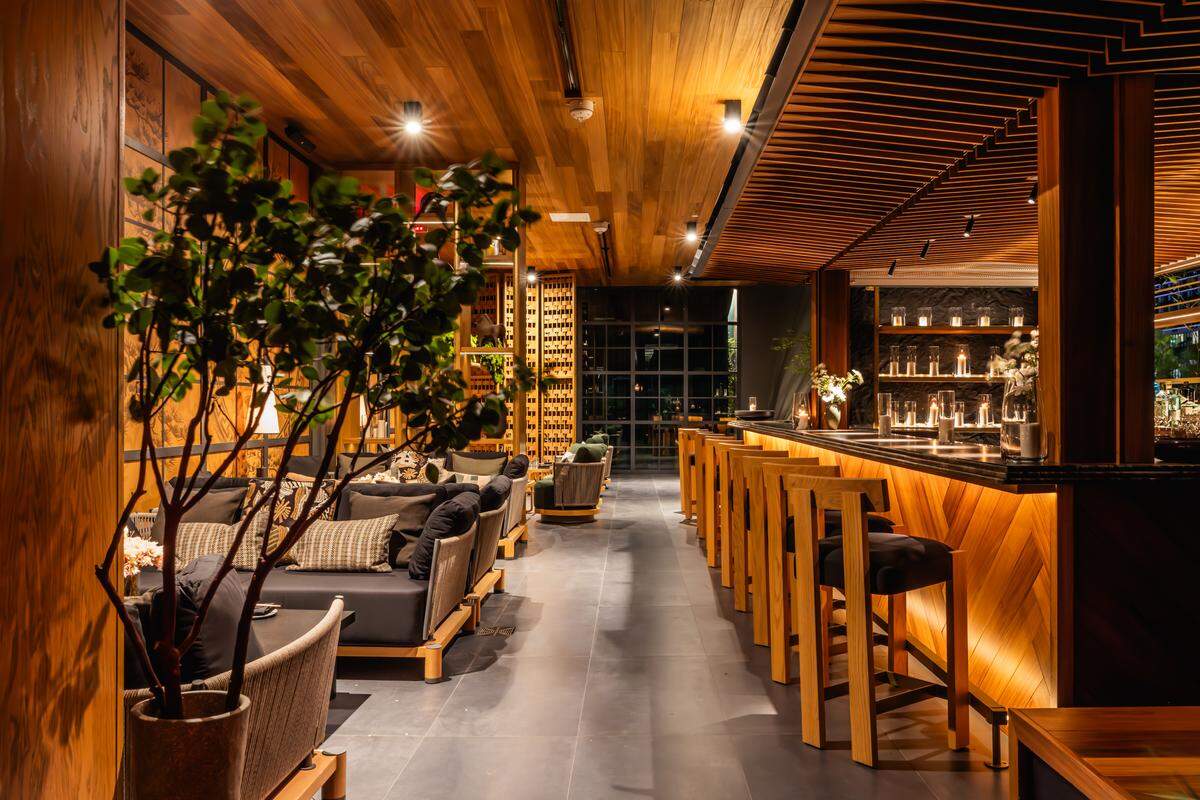 The lounge area at Yamashiro in Miami.