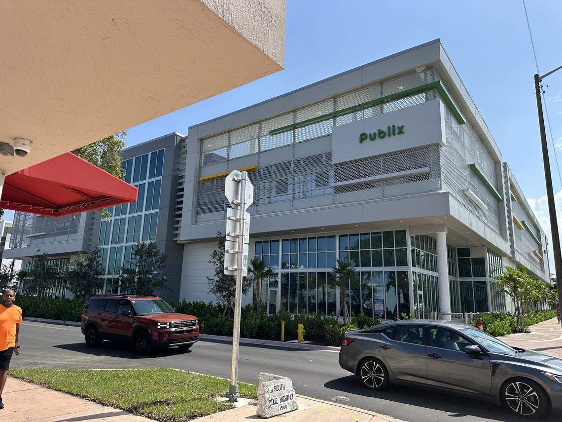 The new Riviera Plaza Publix at 1542 S. Dixie Hwy. as it neared completion in this photo on Aug. 25, 2025. The store opened on Sept. 25.