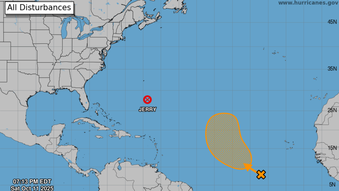 Hurricane forecasters watch new system in the Atlantic as Jerry dies off