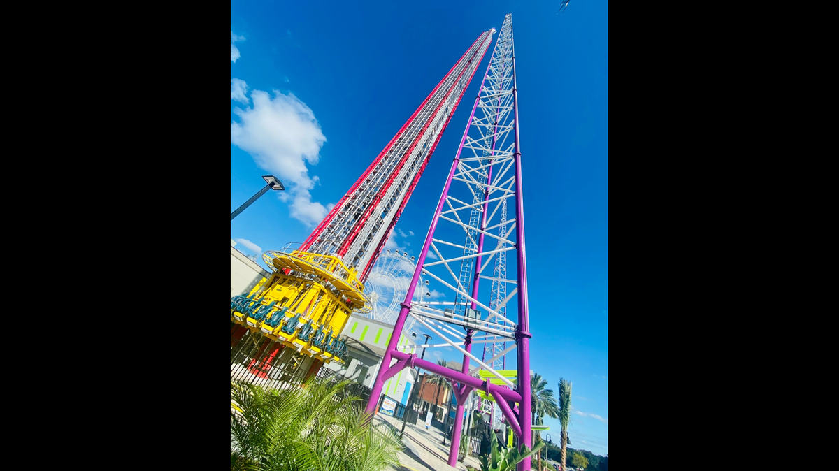 The Free Fall and the Slingshot at Orlando’s Icon Park