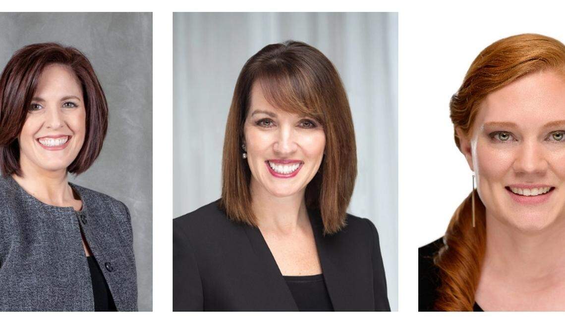 The executive board of Moms for Liberty is, from left to right, co-founder Tiffany Justice, co-founder Tina Descovich and Marie Rogerson, executive director of program development.