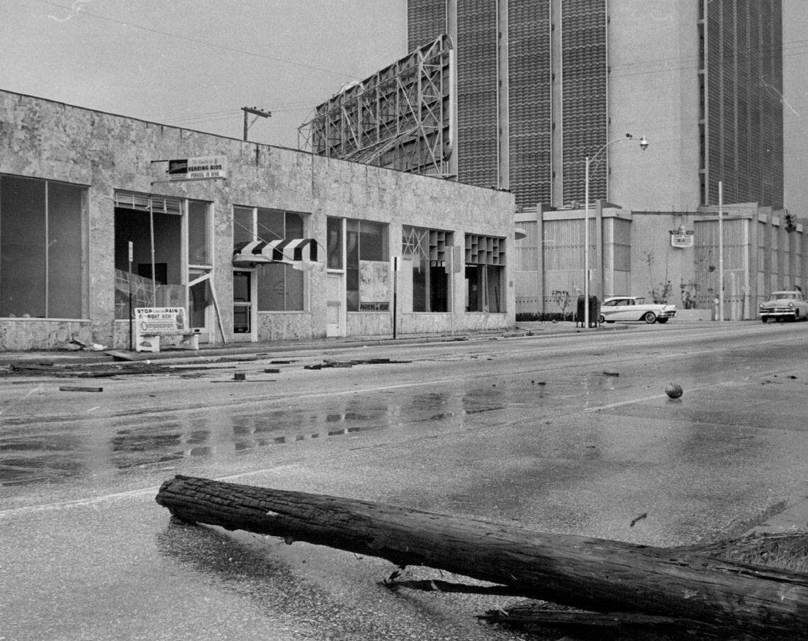 After a storm in 1965, the corner of 79th and Biscayne.