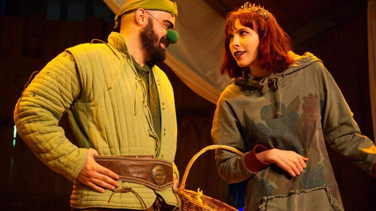 Frank Montoto is Shrek to Katie Duerr’s Fiona in Area Stage’s outdoor ‘Shrek the Musical.’
