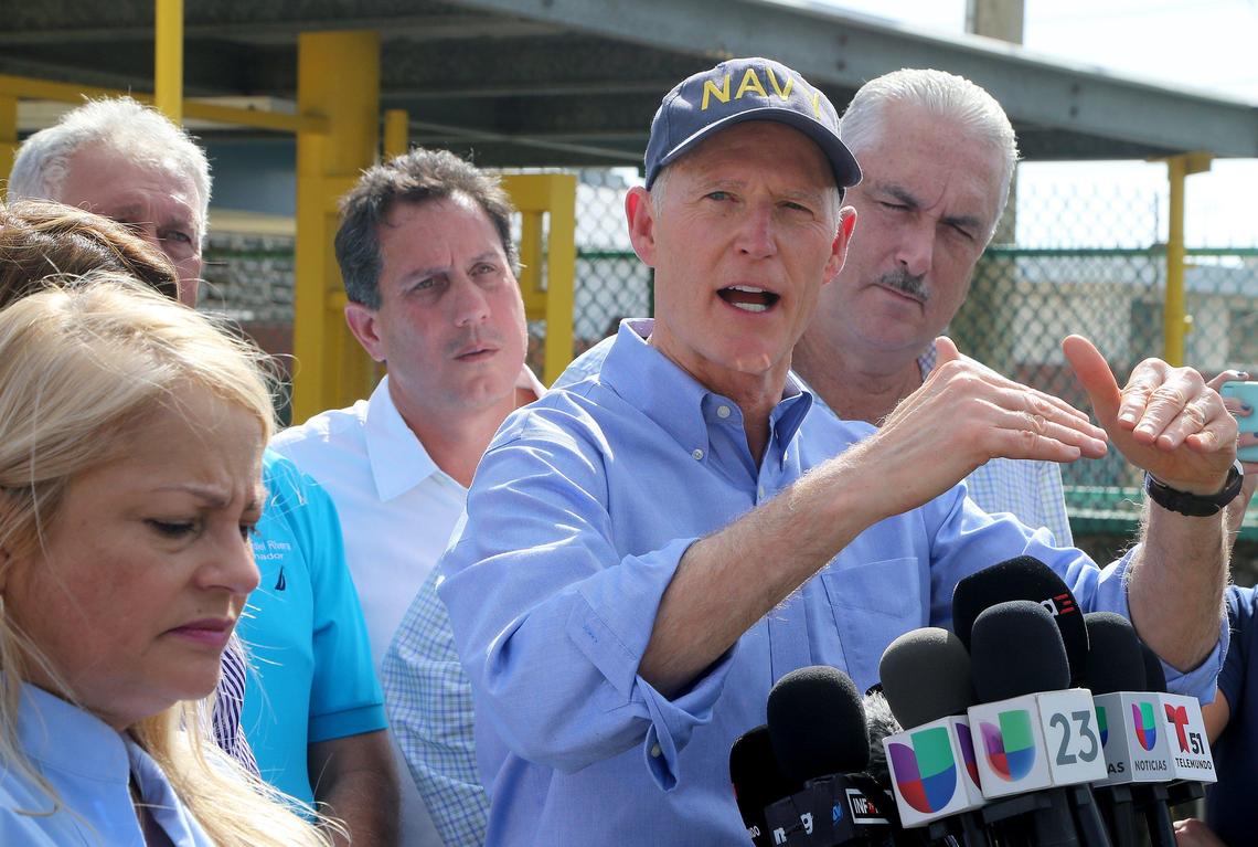 U.S. Sen. Rick Scott joined Puerto Rican officials on a visit Friday, Jan. 10, 2020, to the Costa Sur power plant in the southern town of Guayanilla, located near the epicenter of the magnitude 6.4 quake that hit Puerto Rico a few days earlier, on Jan. 7.